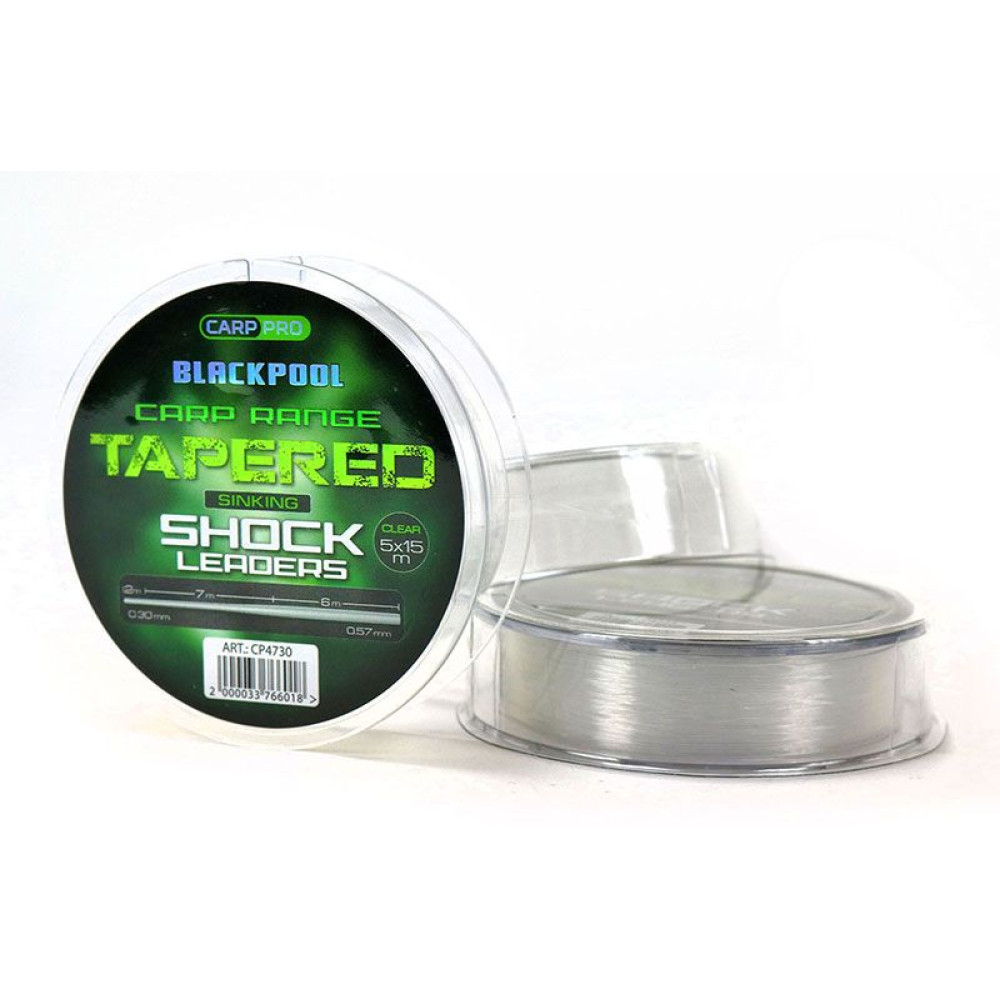 FIR LEADER BLACKPOOL CARP TAPERED MONO 0,225-0,55 mm 15 m x 5 pcs 