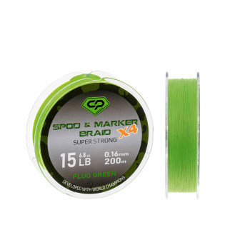 FIR DIAMOND SPOD & MARKER BRAID FLUO GREEN x4 0.16 mm 15 lb 200m 